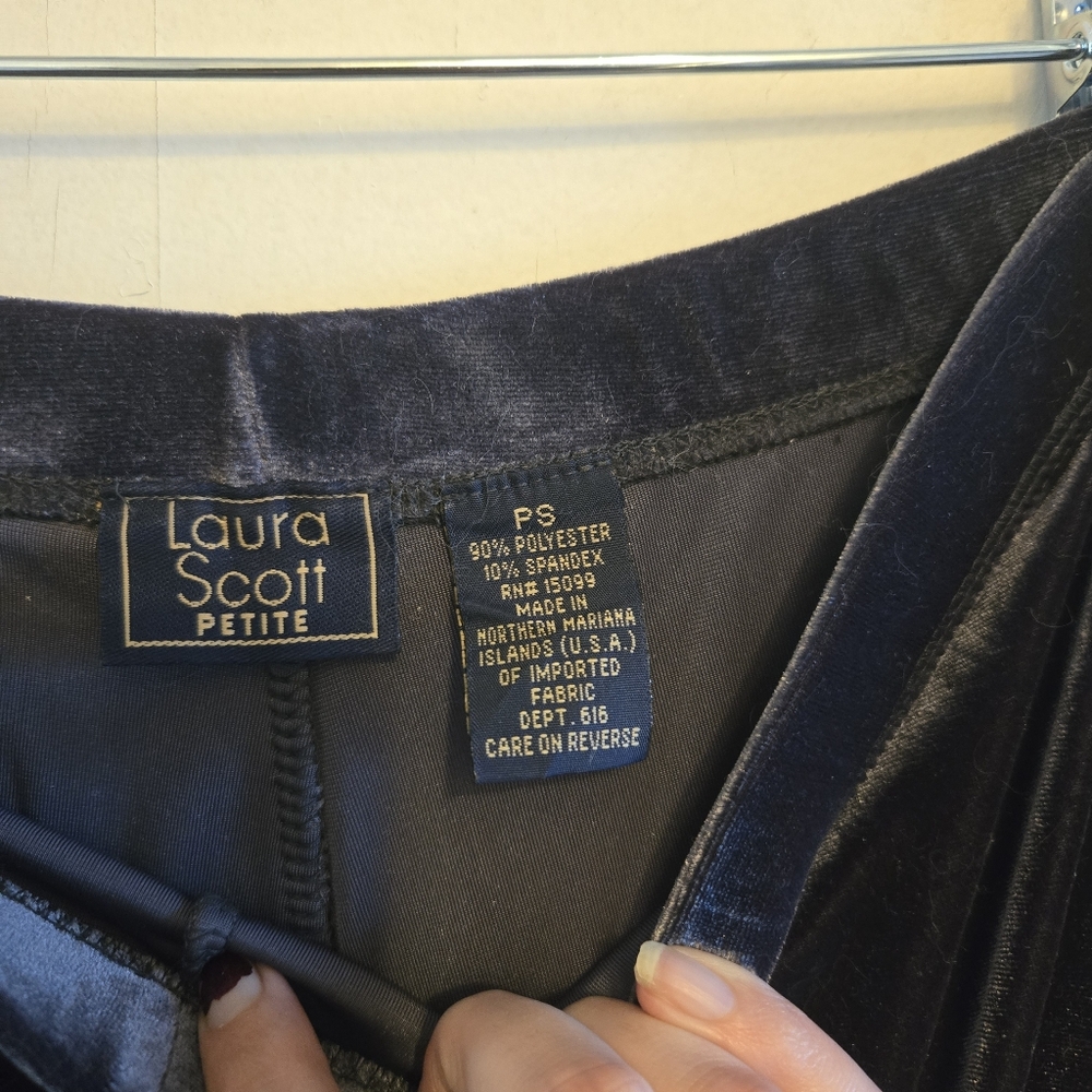 Charcoal Gray Laura Scott Velvet Pants - Picture 3 of 3